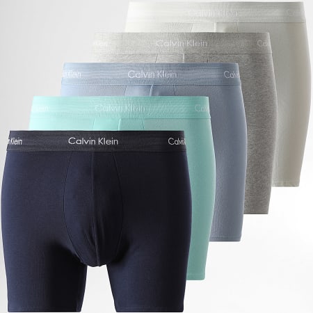Calvin Klein - Lot De 5 Boxers Brief NB3794A Gris Bleu Marine Bleu Clair Turquoise Vert Clair