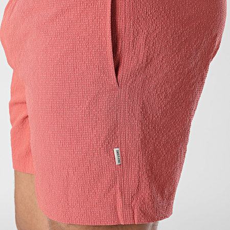 Only And Sons - Short De Bain Ted Life Solid Seersucker Rouge Brique