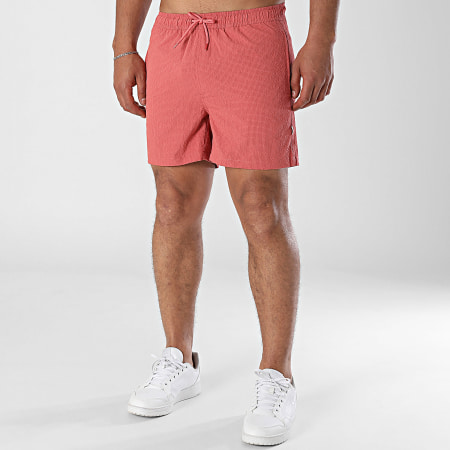 Only And Sons - Short De Bain Ted Life Solid Seersucker Rouge Brique