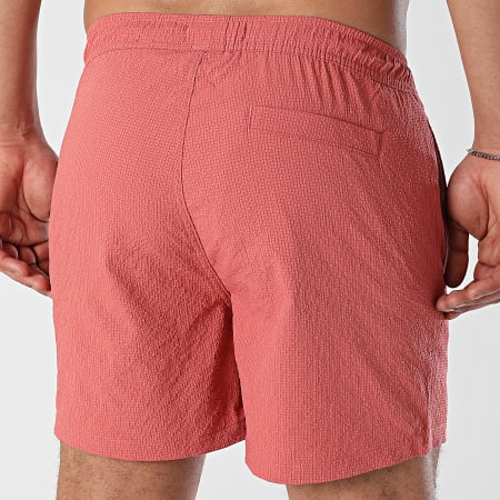 Only And Sons - Short De Bain Ted Life Solid Seersucker Rouge Brique