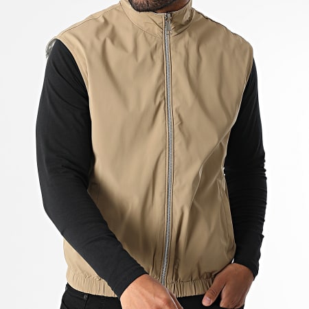 Frilivin - Veste Sans Manches Réversible 304 Camel Ecru