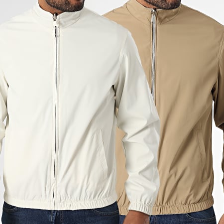 Frilivin - Veste Zippée Réversible 705 Camel Ecru