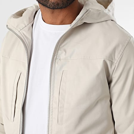 Frilivin - Conjunto Chaqueta Con Cremallera Capucha Y Pantalón Cargo 506 Beige