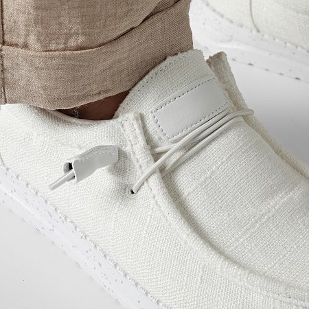 LBO - Mocassins Toile 0001 Blanc