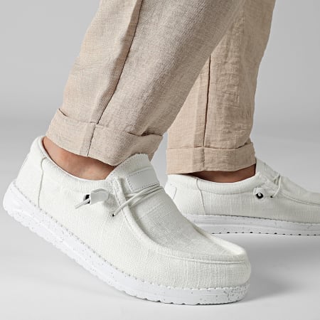 LBO - Mocassins Toile 0001 Blanc