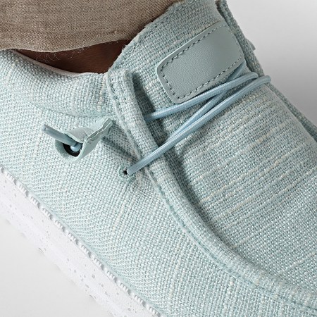 LBO - Mocassins Toile 0004 Bleu Clair Turquoise Chiné