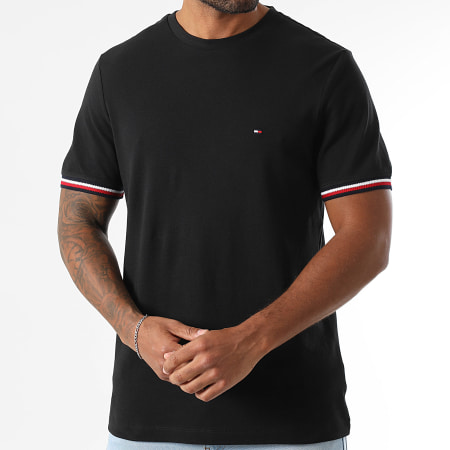 Tommy Hilfiger - Tee Shirt Global Stripe Cuff 8630 Noir