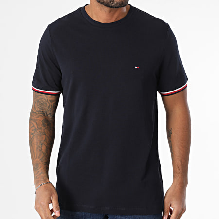 Tommy Hilfiger - Tee Shirt Global Stripe Cuff 8630 Bleu Marine