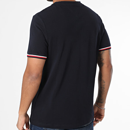 Tommy Hilfiger - Tee Shirt Global Stripe Cuff 8630 Bleu Marine
