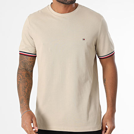 Tommy Hilfiger - Tee Shirt Global Stripe Cuff 8630 Beige