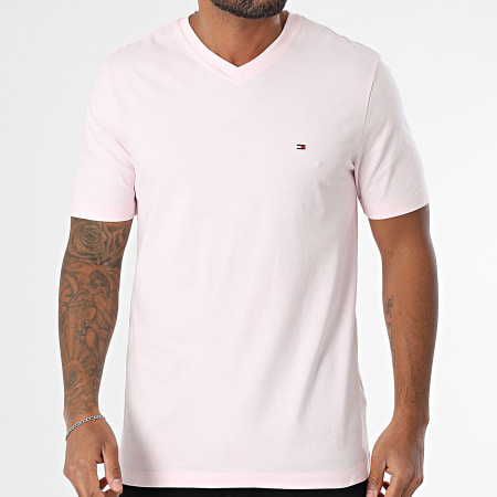 Tommy Hilfiger - Tee Shirt Col V Essential 9249 Rose