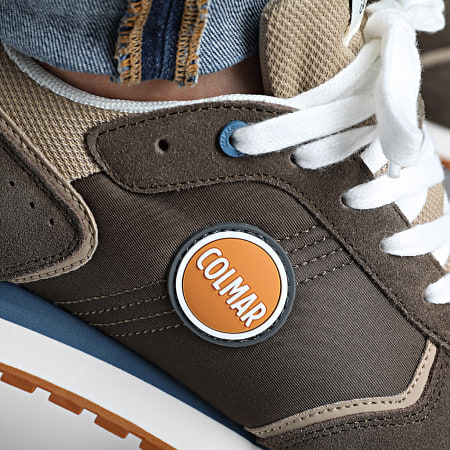 Colmar - Zapatillas Travis Block 067 Military Green Beige Orange