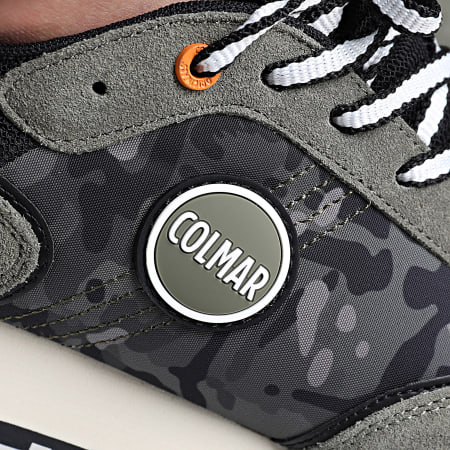 Colmar - Zapatillas Travis Camu 077 Verde Militar Negro Naranja Camuflaje