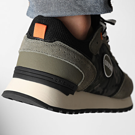Colmar - Zapatillas Travis Camu 077 Verde Militar Negro Naranja Camuflaje