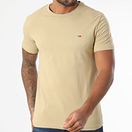 Tommy Jeans - Lot De 2 Tee Shirts Slim Jersey 0687 Beige Bleu Marine