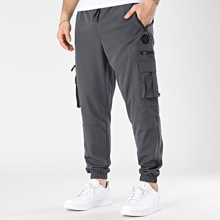 Zelys Paris - Pantalon Cargo Garko Gris Anthracite