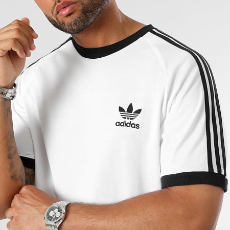 Adidas Originals - Lot De 2 Tee Shirts A Bandes 3 Stripes IA4846 JN7017 Blanc Vert Foncé