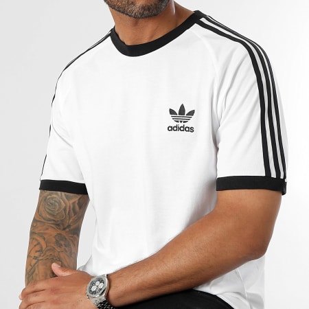 Adidas Originals - Lot De 2 Tee Shirts A Bandes 3 Stripes IA4846 JN7017 Blanc Vert Foncé