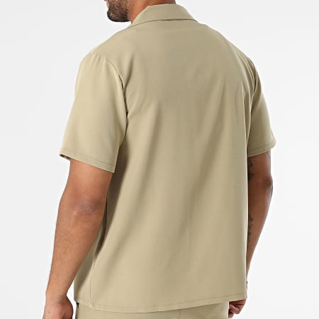 KZR - Ensemble Chemise Manches Courtes Et Pantalon Vert Kaki