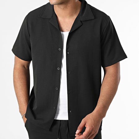 KZR - Ensemble Chemise Manches Courtes Et Pantalon Noir