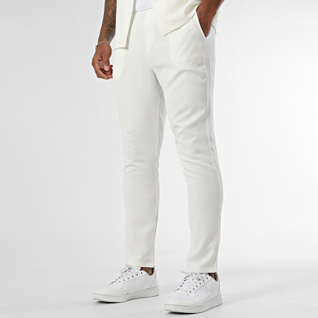 KZR - Ensemble Chemise Manches Courtes Et Pantalon Beige Clair