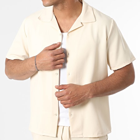 KZR - Ensemble Chemise Manches Courtes Et Pantalon Beige
