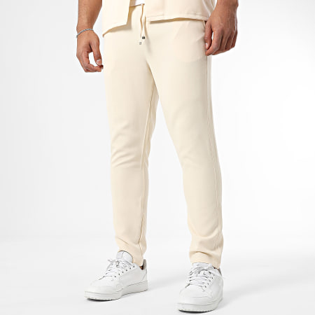 KZR - Ensemble Chemise Manches Courtes Et Pantalon Beige
