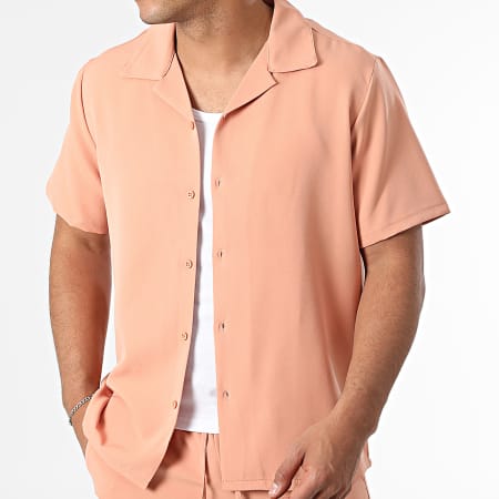 KZR - Ensemble Chemise Manches Courtes Et Pantalon Saumon