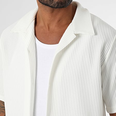 KZR - Ensemble Chemise Manches Courtes Et Pantalon Beige Clair