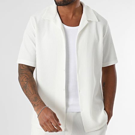 KZR - Ensemble Chemise Manches Courtes Et Pantalon Beige Clair