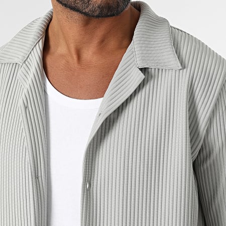 KZR - Ensemble Chemise Manches Courtes Et Pantalon Gris