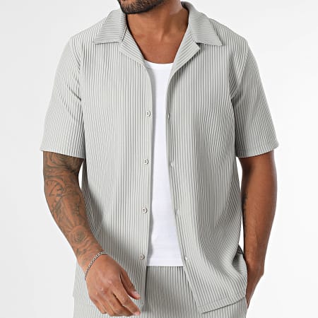 KZR - Ensemble Chemise Manches Courtes Et Pantalon Gris
