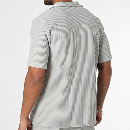 KZR - Ensemble Chemise Manches Courtes Et Pantalon Gris