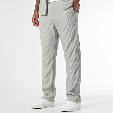 KZR - Ensemble Chemise Manches Courtes Et Pantalon Gris