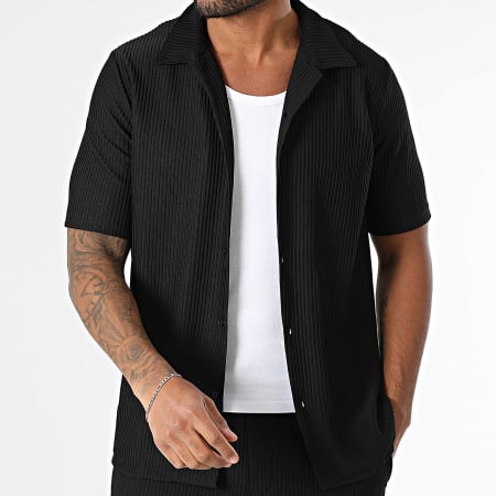 KZR - Ensemble Chemise Manches Courtes Et Pantalon Noir