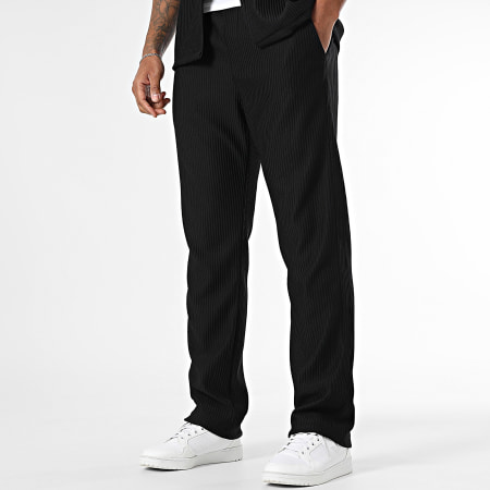 KZR - Ensemble Chemise Manches Courtes Et Pantalon Noir