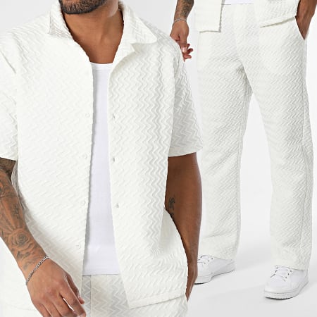 KZR - Ensemble Chemise Manches Courtes Et Pantalon 180 Beige Clair