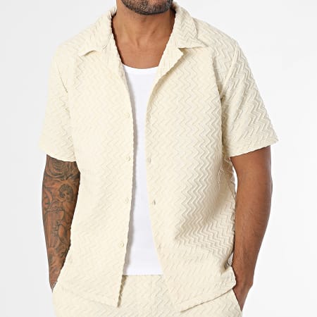 KZR - Ensemble Chemise Manches Courtes Et Pantalon 180 Beige
