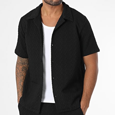 KZR - Ensemble Chemise Manches Courtes Et Pantalon 180 Noir