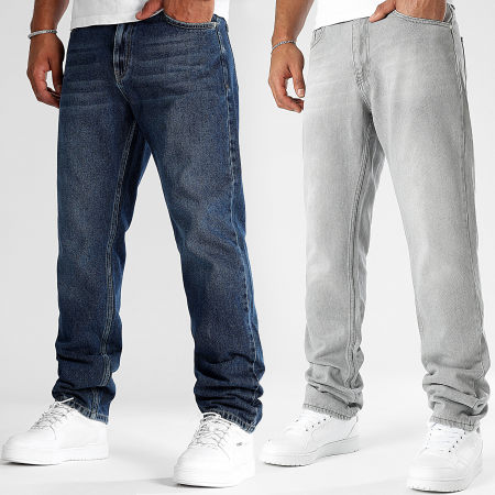 LBO - Lote de 2 vaqueros rectos relajados 2507 3171 Denim azul gris claro