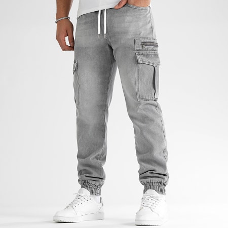 LBO - Lote de 2 pantalones cargo relaxed straight fit 3263 3397 Denim gris