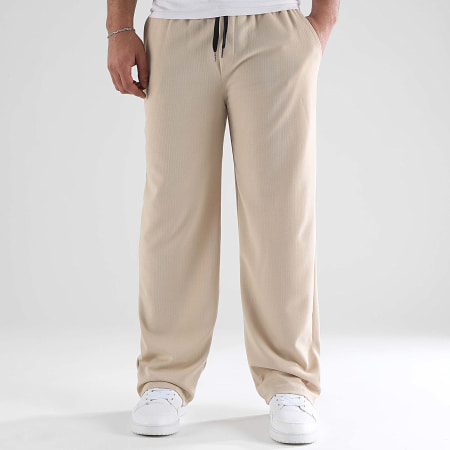 LBO - Lot De 2 Pantalons Jogging Waffle Large 1369 1367 Noir Beige