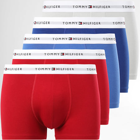 Tommy Hilfiger - Lot De 5 Boxers 3432 Rouge Gris Bleu Clair Bleu Roi