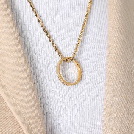 LBO - Colar com pingente de argola de ouro