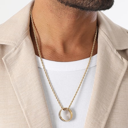 LBO - Colar com pingente Anel em prata dourada