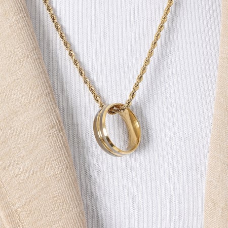 LBO - Colar com pingente Anel em prata dourada