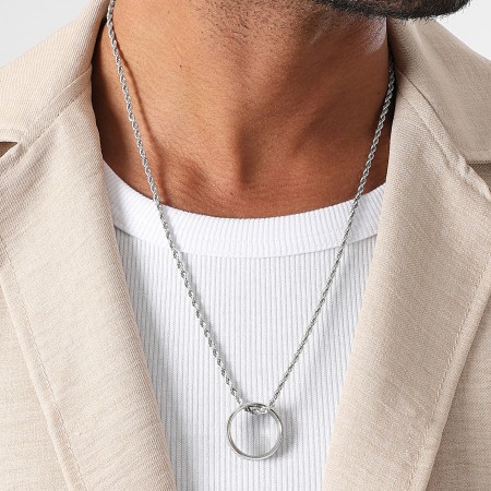 LBO - Collier Avec Pendentif Bague Argenté