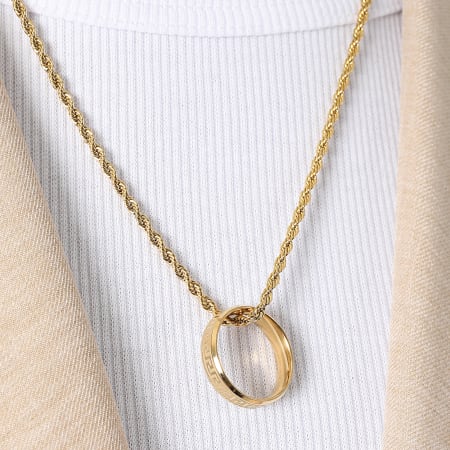 LBO - Colar com pingente de argola de ouro