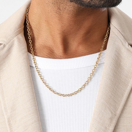 LBO - Colar Forcat em malha dourada de 5 mm