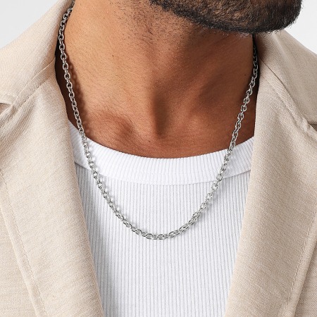 LBO - Colar Forcat 5mm em malha de prata